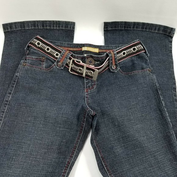Belted Stretch Cotton Blend Flare Leg N28 0375P - Picture 1 of 6